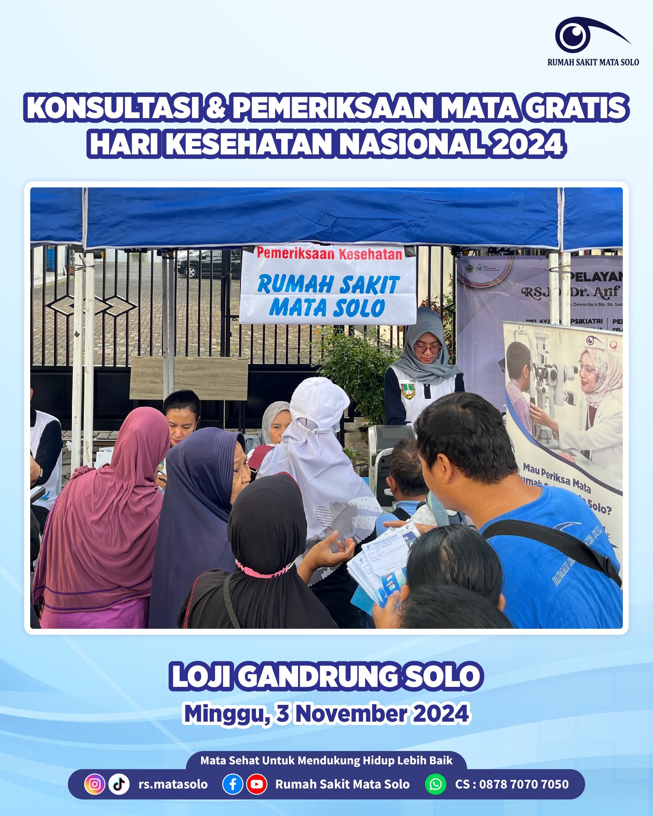 RS Mata Solo Gelar Pemeriksaan Mata Gratis Sambut Hari Kesehatan Nasional 2024