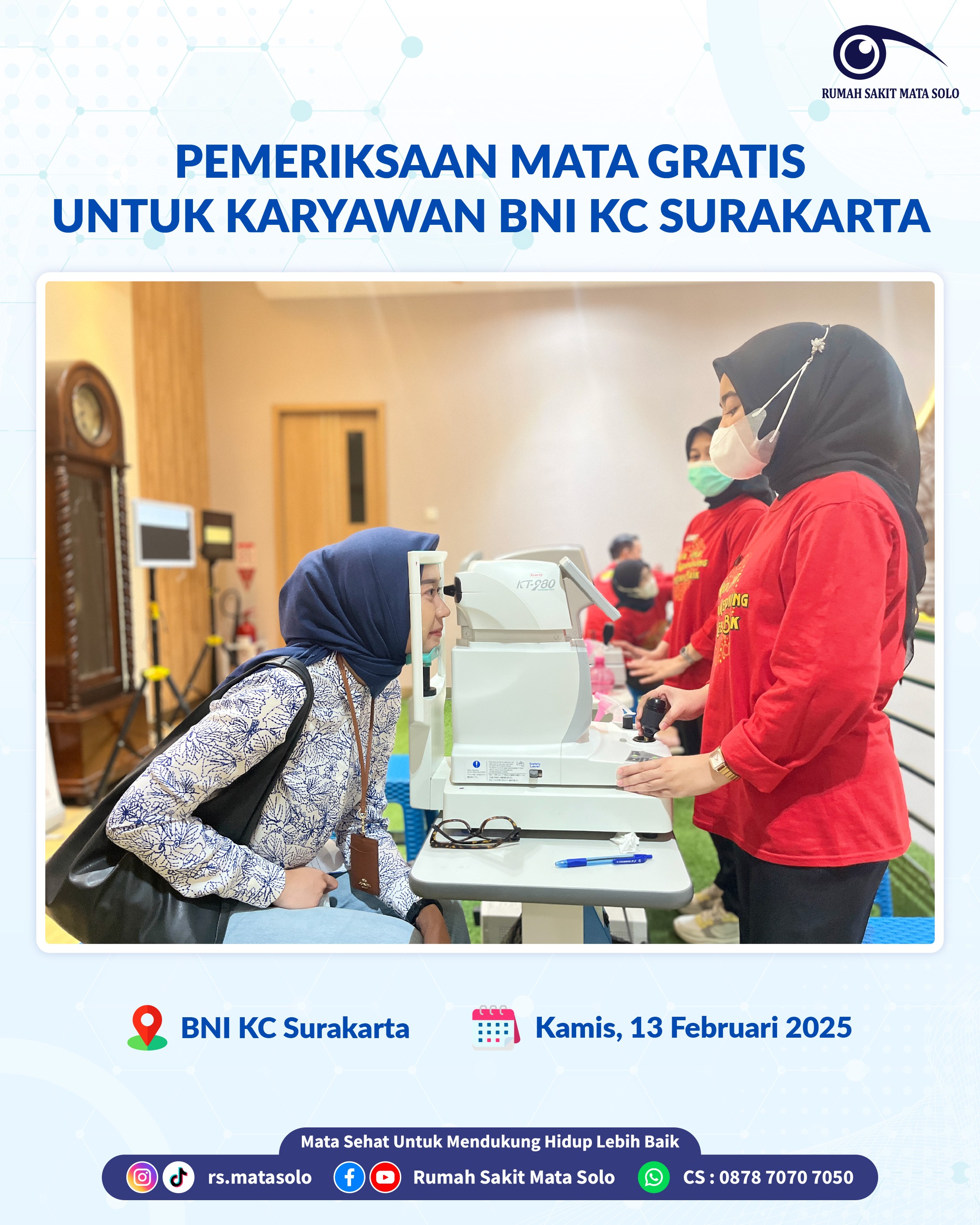RS Mata Solo Gelar Pemeriksaan Mata Gratis Bersama BNI KC Surakarta