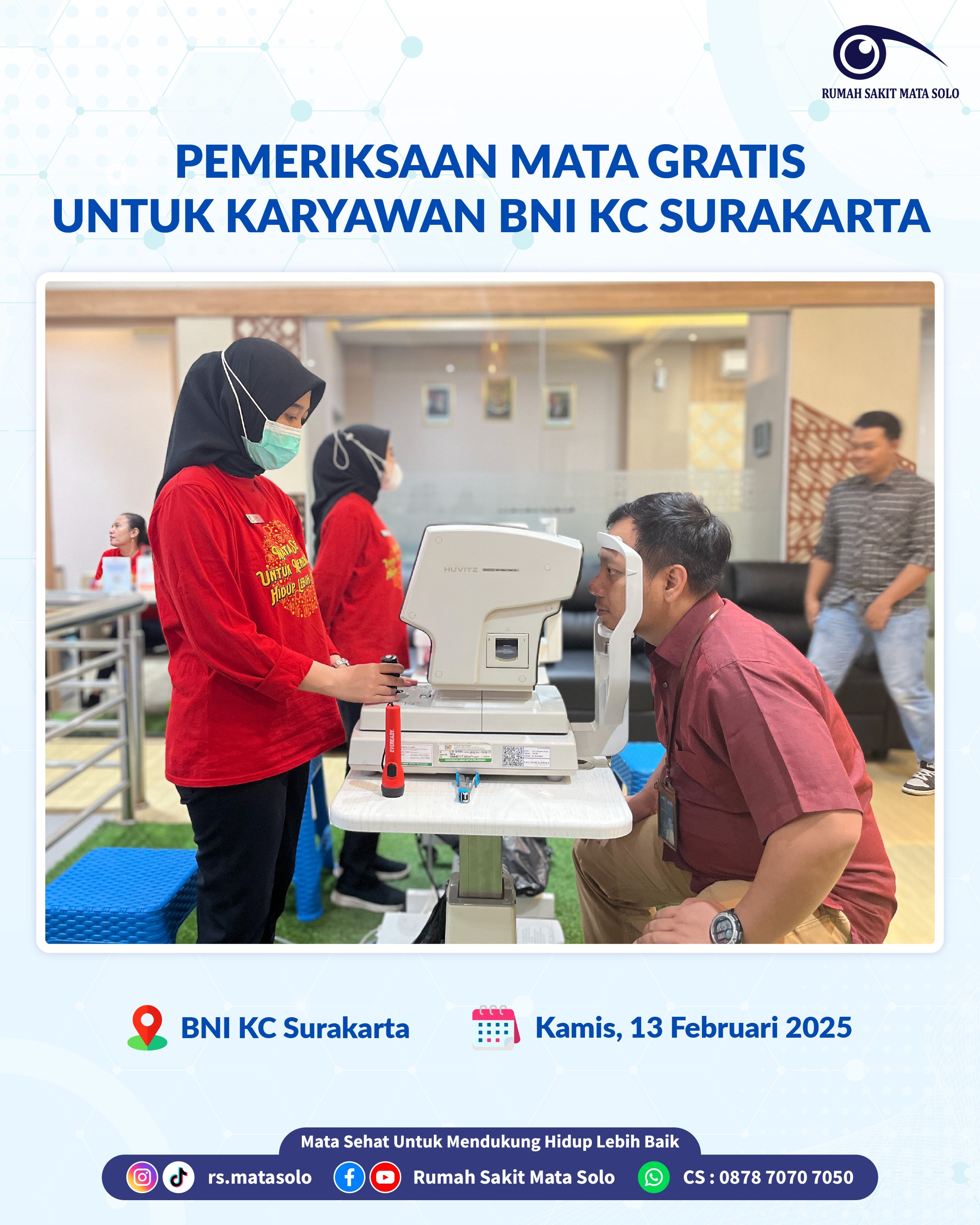 RS Mata Solo Gelar Pemeriksaan Mata Gratis Bersama BNI KC Surakarta