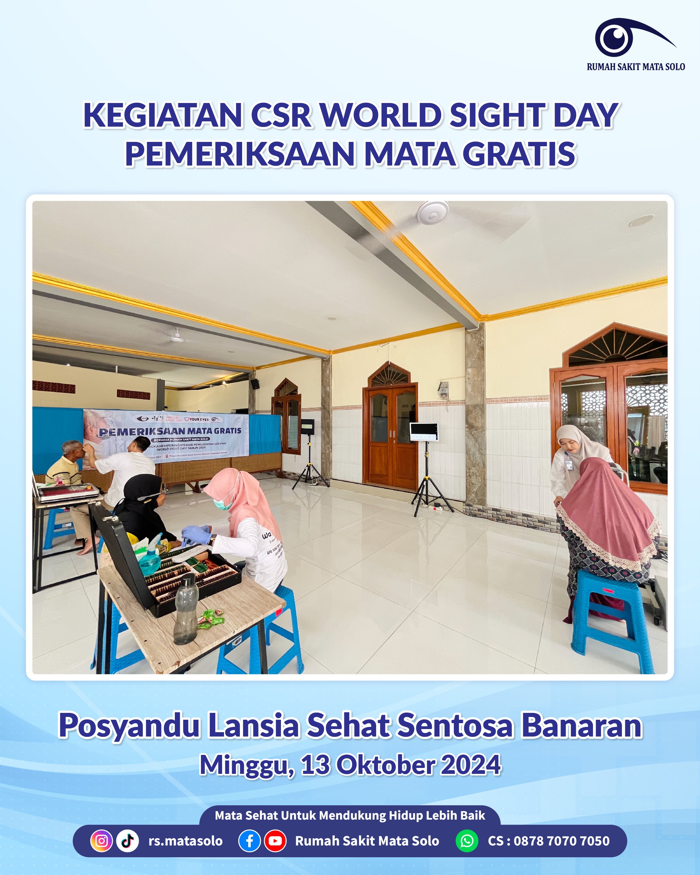 World Sight Day 2024, RS Mata Solo Gelar Pemeriksaan Mata Gratis di Posyandu Lansia