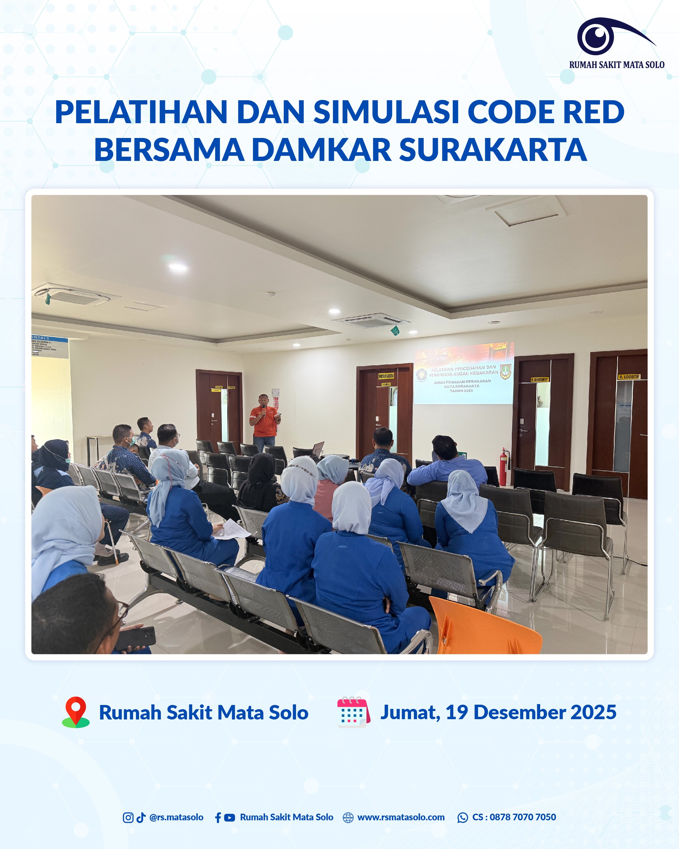 RS Mata Solo Gelar Pelatihan dan Simulasi Code Red Bersama Damkar Surakarta