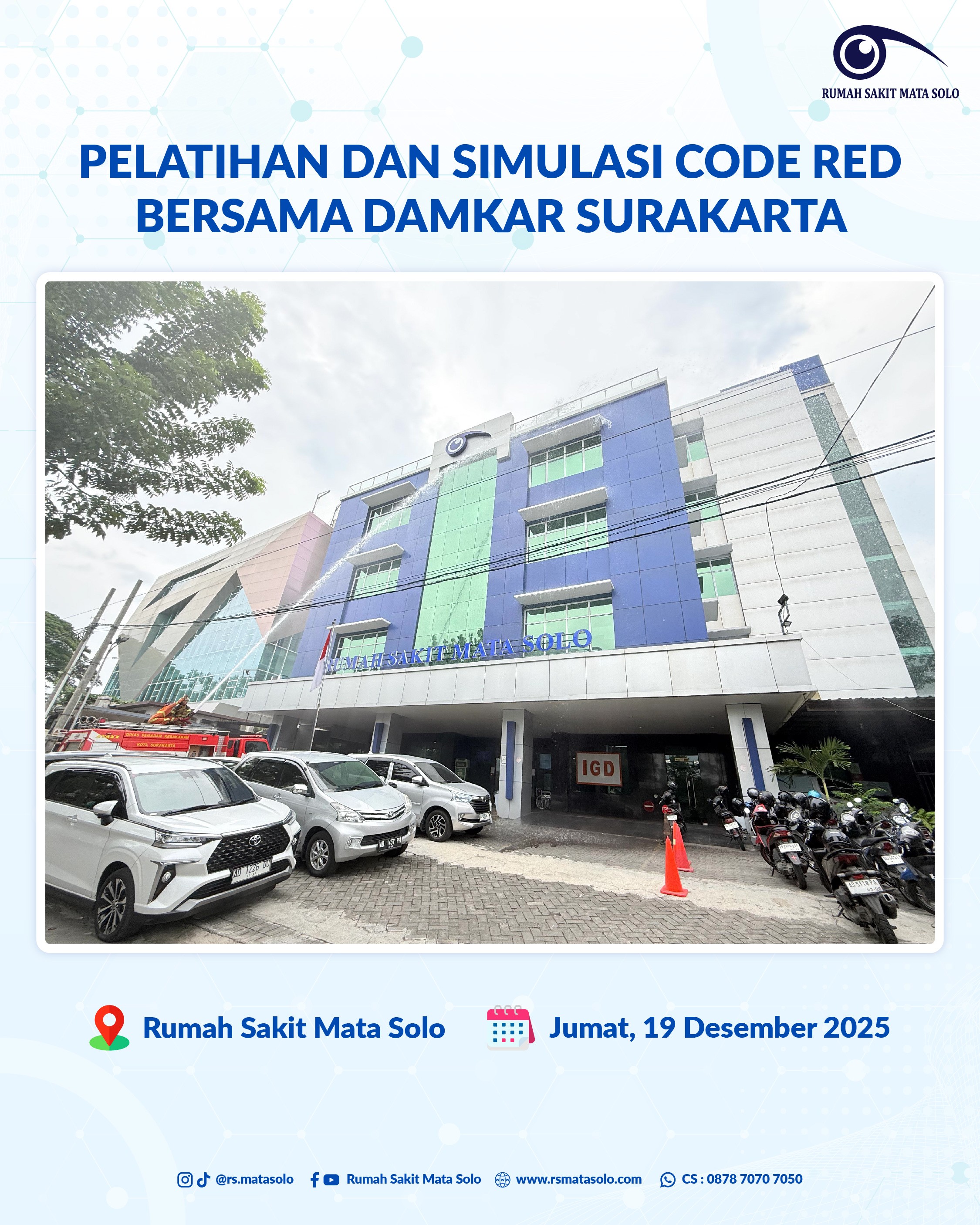 RS Mata Solo Gelar Pelatihan dan Simulasi Code Red Bersama Damkar Surakarta