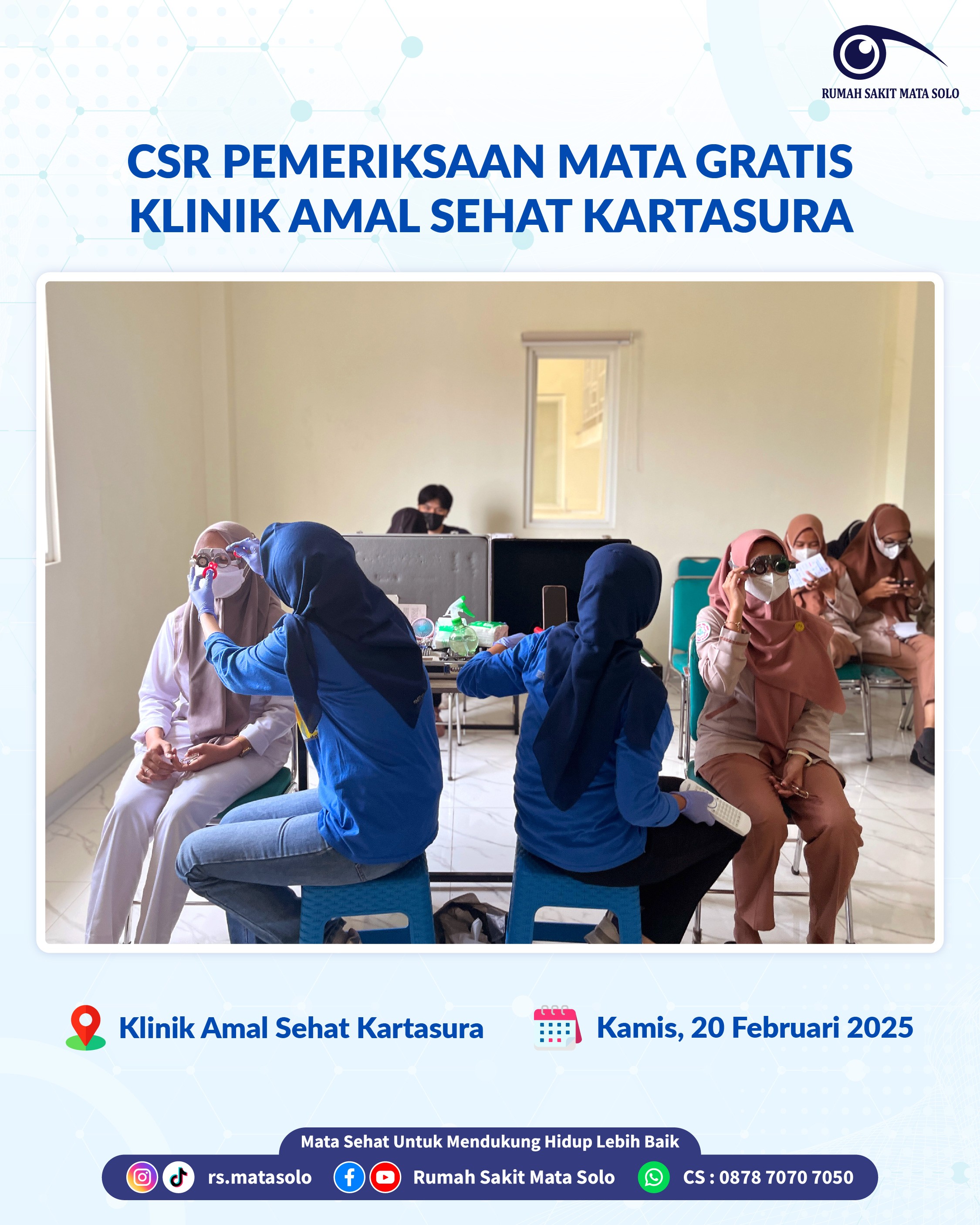 RS Mata Solo Gelar Pemeriksaan Mata Gratis Berkolaborasi dengan Klinik Amal Sehat Kartasura