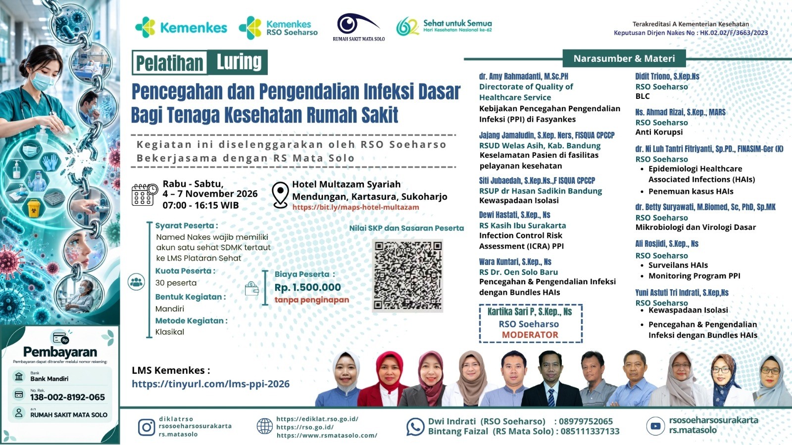 OPEN REGISTRATION: Pelatihan PPI Dasar bagi Tenaga Kesehatan Rumah Sakit Tahun 2026