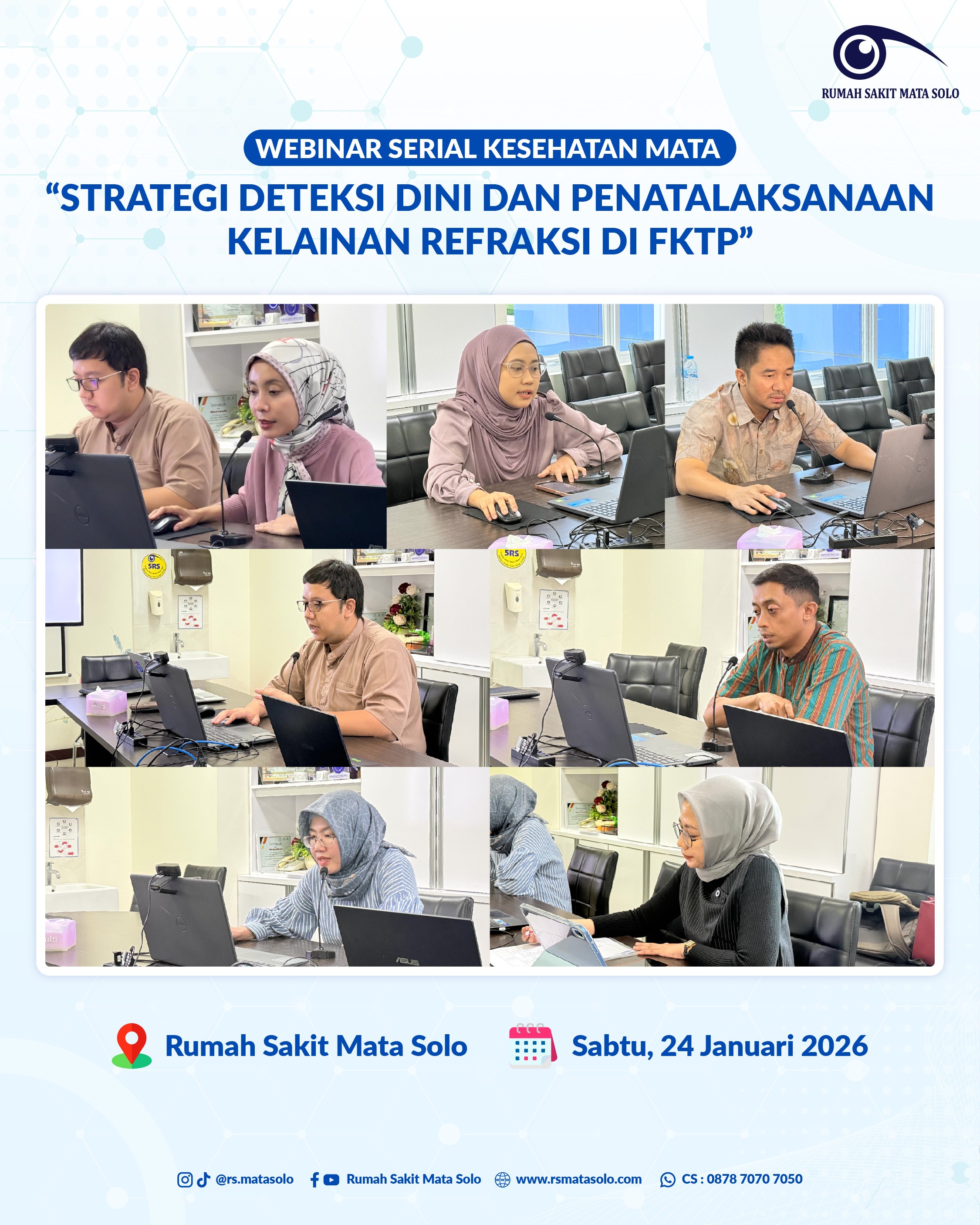 RS Mata Solo Gelar Webinar Serial Kesehatan Mata, Bahas Strategi Deteksi Dini Kelainan Refraksi di FKTP